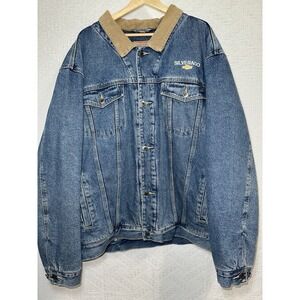 Vtg Chevy Swingster Embroidered Snap-on Jean Trucker Jacket Flannel Lined Sz XXL